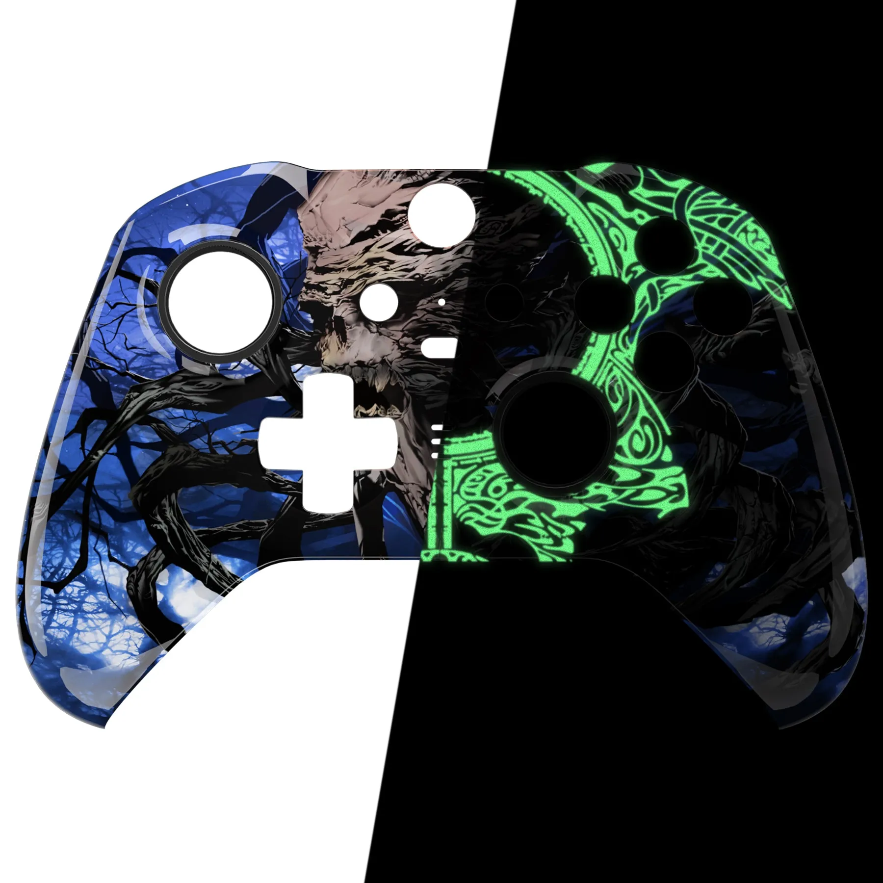 eXtremeRate Glow in Dark - The Awakening of the Earth Lord Faceplate Housing Shell Case for Xbox One Elite Series 2 Controller Model 1797 and Core Model 1797 and Core Model 1797 - Thumbstick Accent Rings Included - ELT149