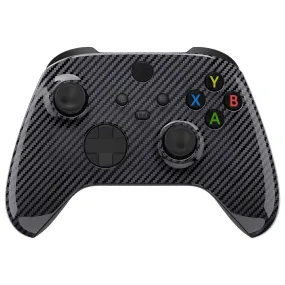 eXtremeRate Graphite Carbon Fiber Pattern Replacement Part Faceplate, Soft Touch Grip Housing Shell Case for Xbox Series S & Xbox Series X Controller Accessories - Controller NOT Included - FX3S217