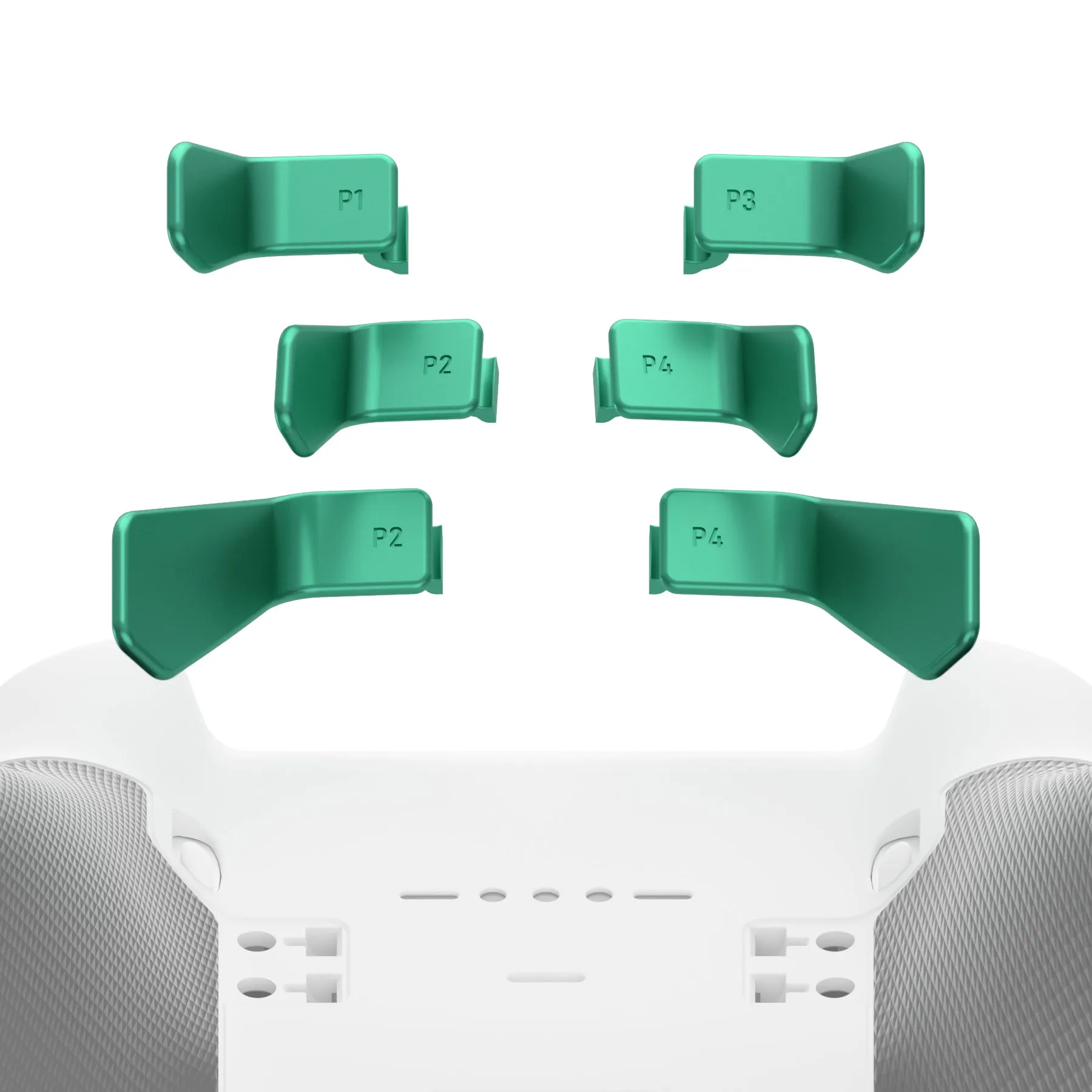 eXtremeRate Metalic Aqua Green 6in1 Replacement Interchangeable Swift Back Paddles for Xbox One Elite & Elite Series 2 Controller - IL607
