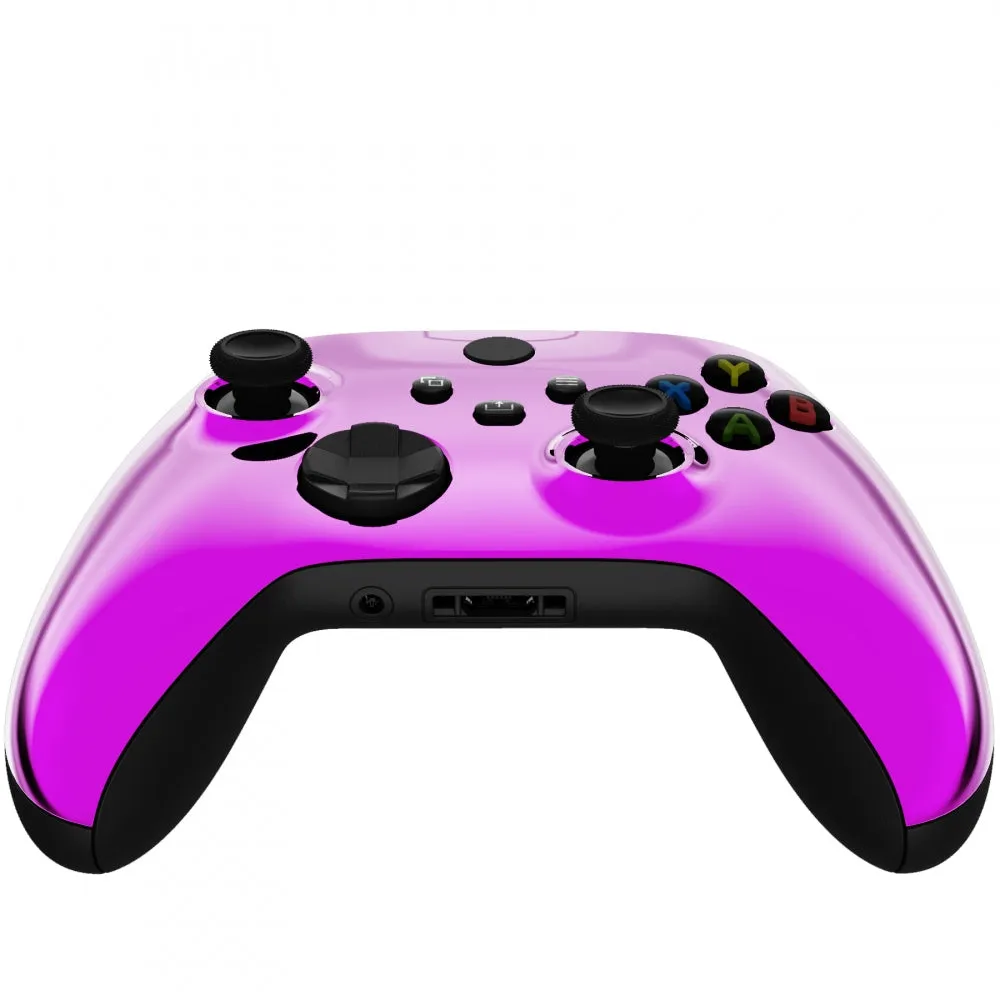 eXtremeRate Replacement Front Housing Shell for Xbox Series X Controller, Chrome Purple Custom Cover Faceplate for Xbox Series S Controller - Controller NOT Included - FX3D405