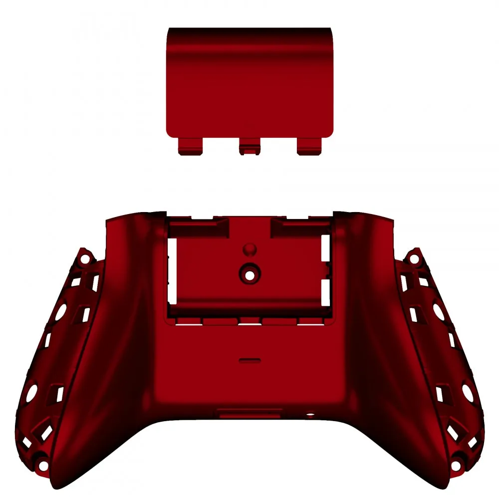 eXtremeRate Scarlet Red Soft Touch Replacement Back Shell w/ Battery Cover for Xbox Series S/X Controller - Controller & Side Rails NOT Included - BX3P303