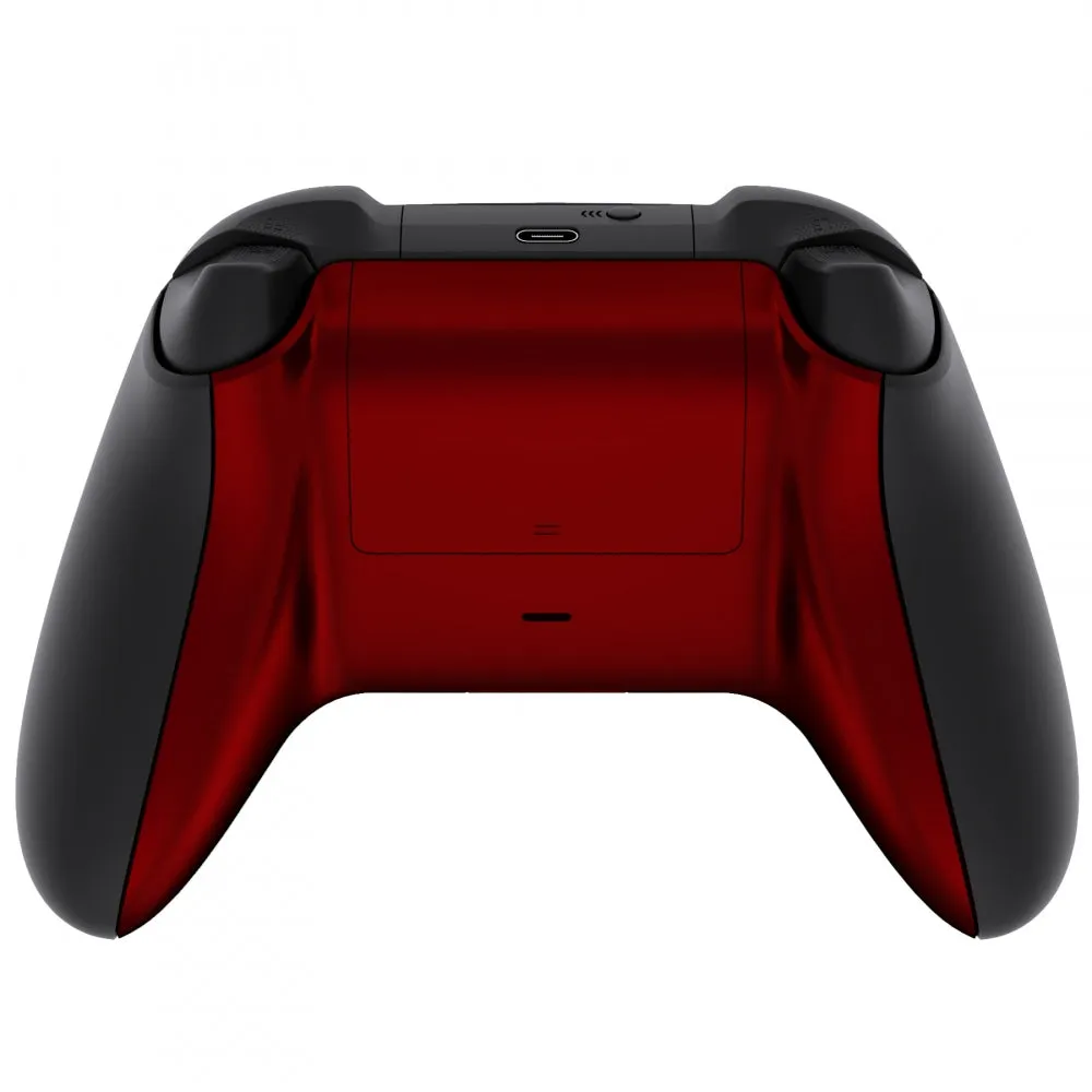 eXtremeRate Scarlet Red Soft Touch Replacement Back Shell w/ Battery Cover for Xbox Series S/X Controller - Controller & Side Rails NOT Included - BX3P303
