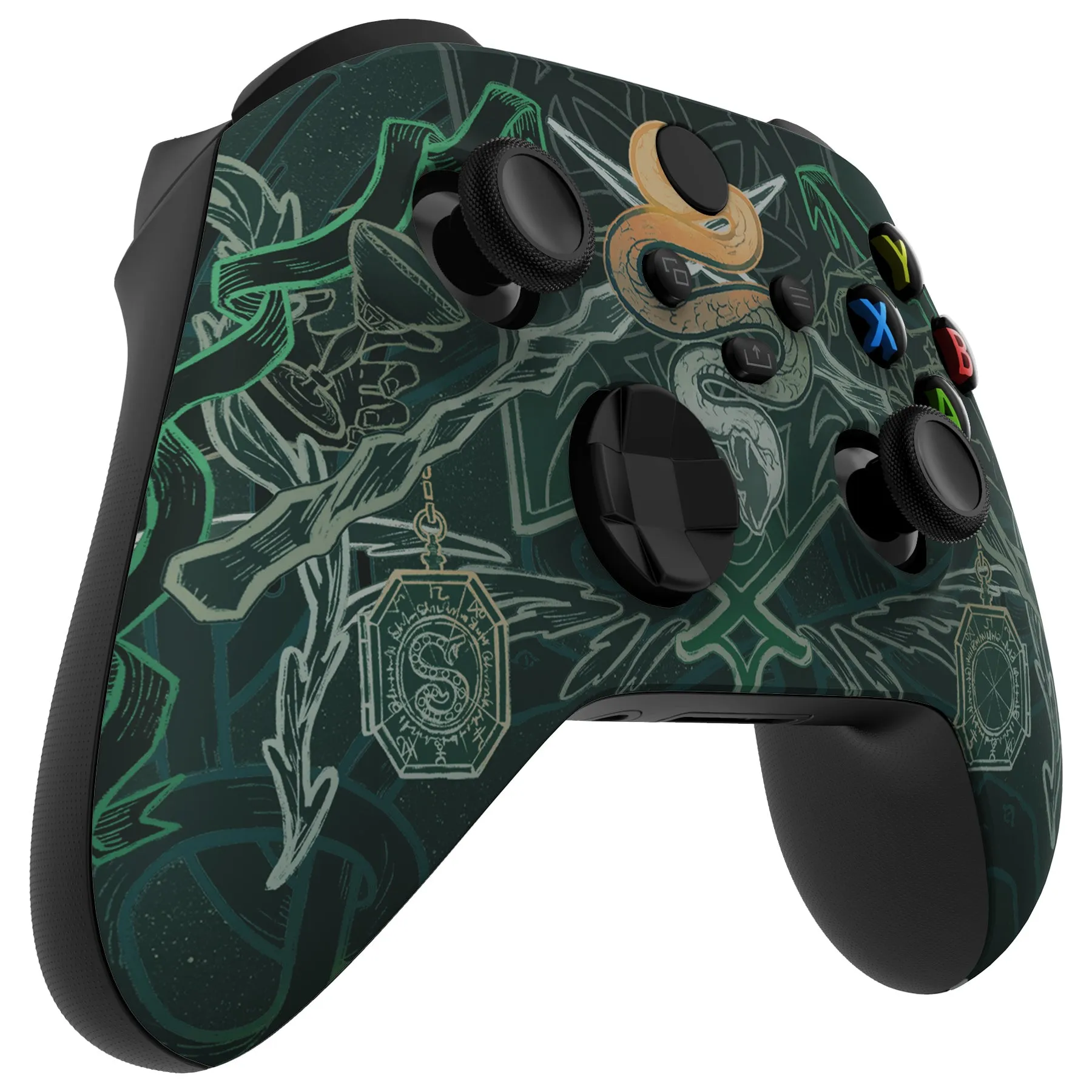 eXtremeRate Serpent Totem Replacement Part Faceplate, Soft Touch Grip Housing Shell Case for Xbox Series S & Xbox Series X Controller Accessories - Controller NOT Included - FX3T181