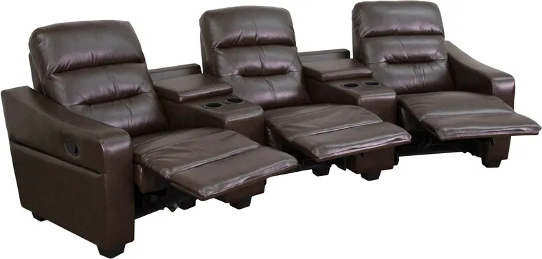Flash Furniture Futura Series 3-Seat Reclining Brown LeatherSoft