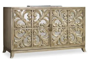 Fleur-de-lis Mirrored Credenza