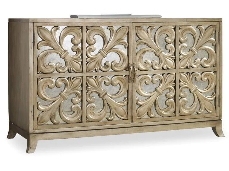 Fleur-de-lis Mirrored Credenza