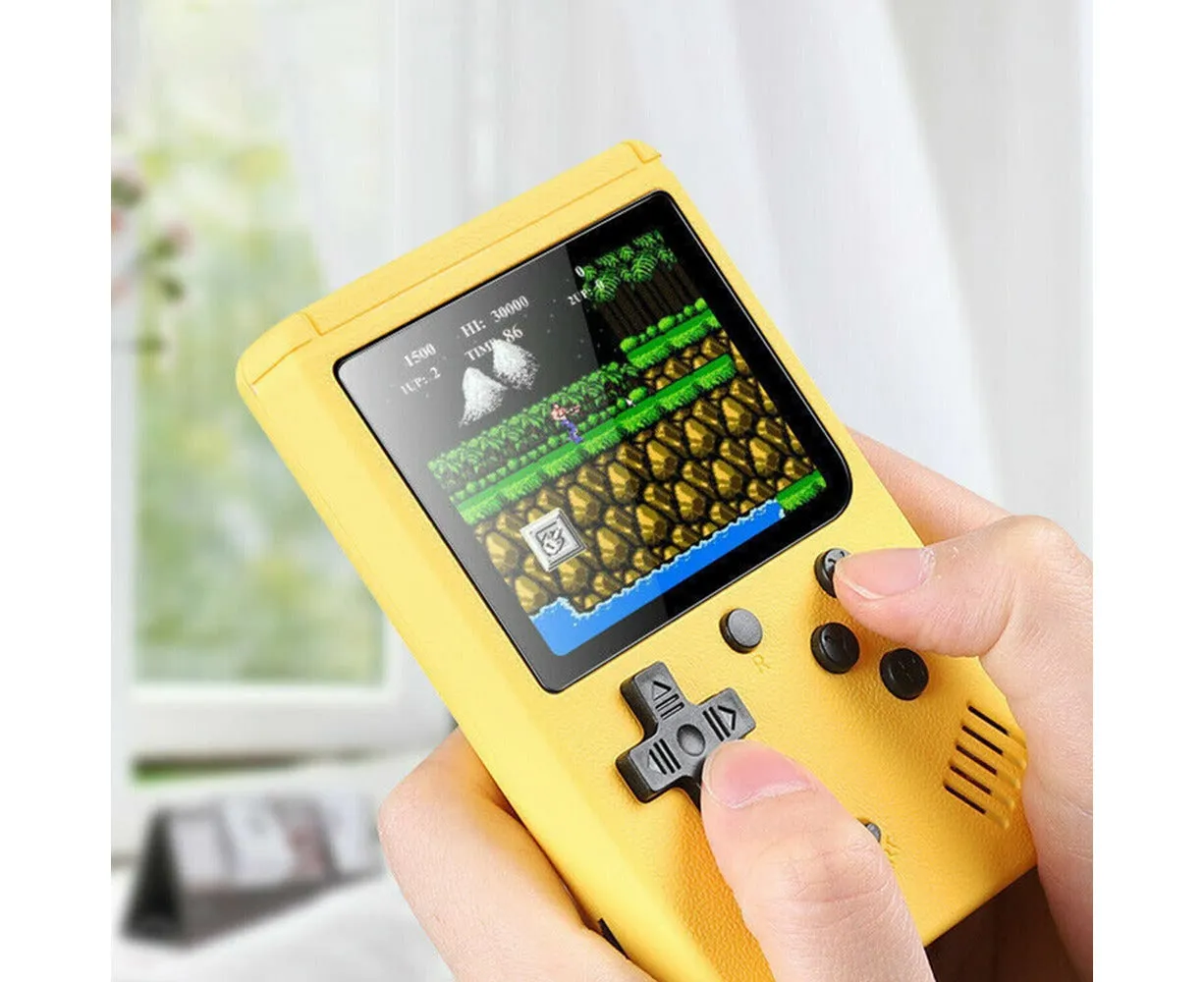 Games Handheld Game Console Retro Video Game Boy Game Toy Built-In Kids Gift Yellow