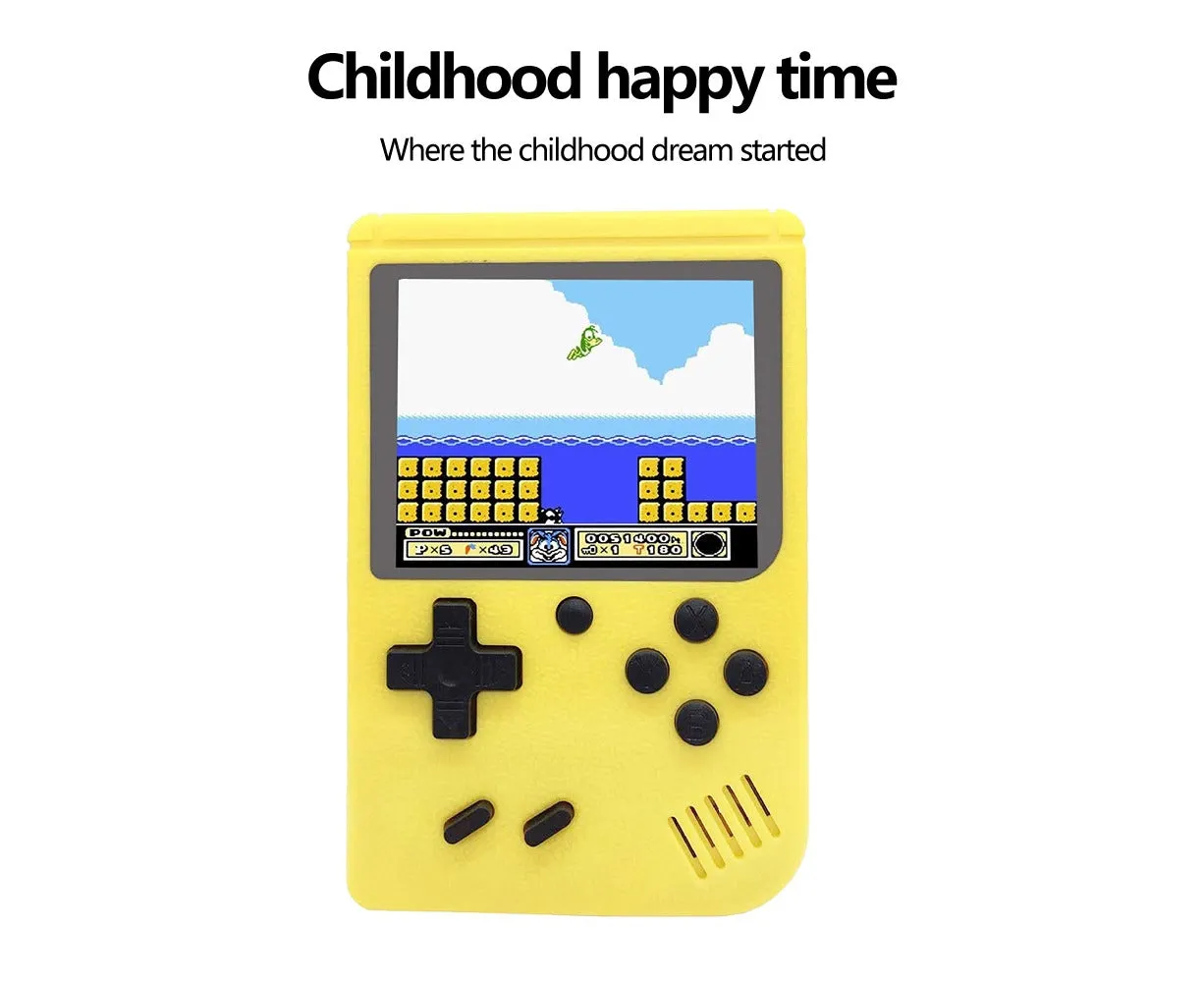 Games Handheld Game Console Retro Video Game Boy Game Toy Built-In Kids Gift Yellow