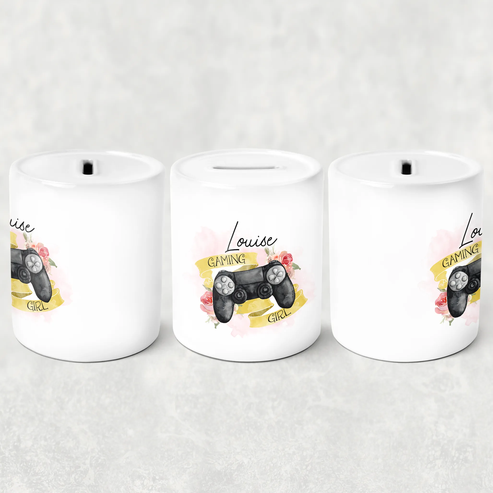 Gaming Girl Personalised Money Pot