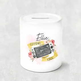 Gaming Girl Personalised Money Pot