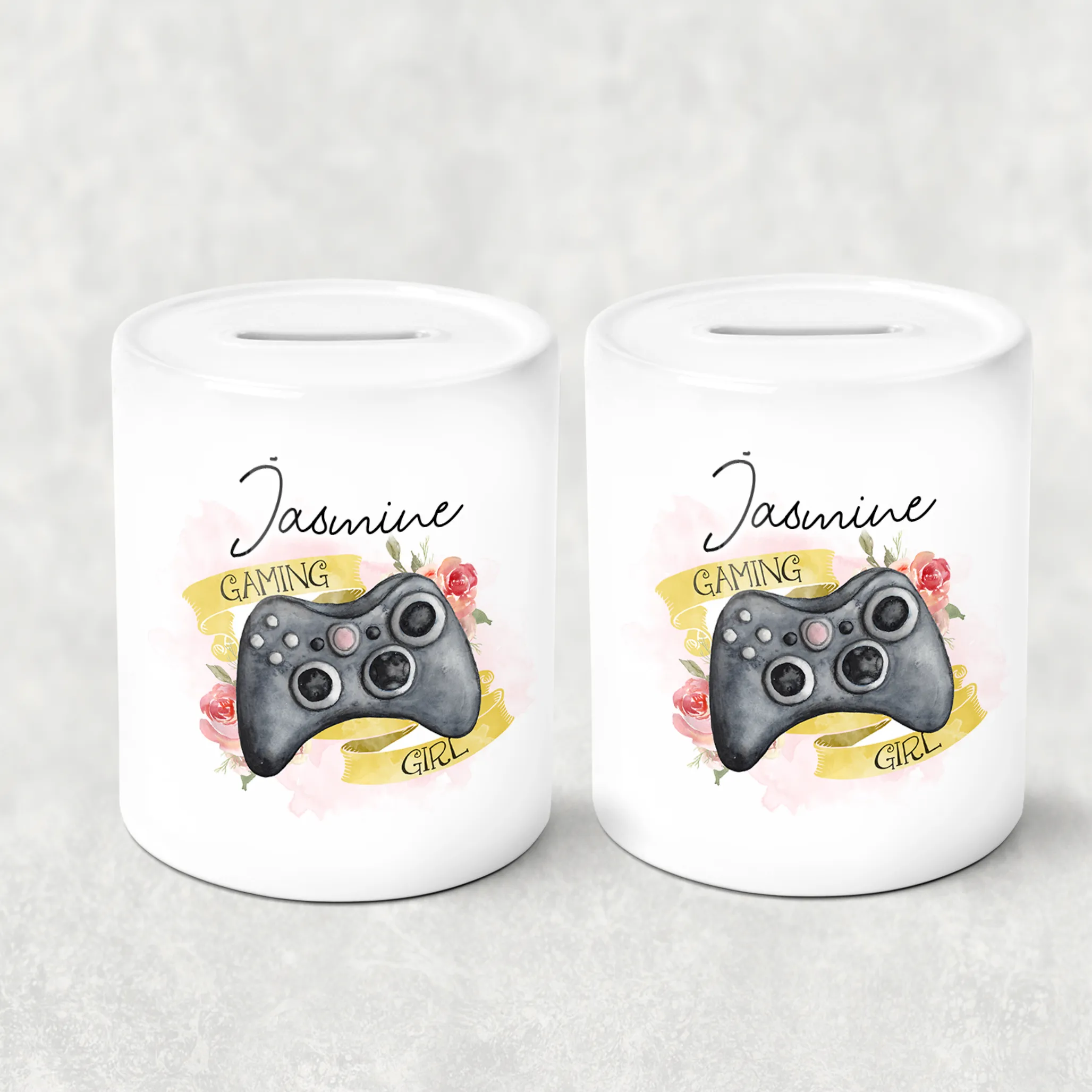 Gaming Girl Personalised Money Pot