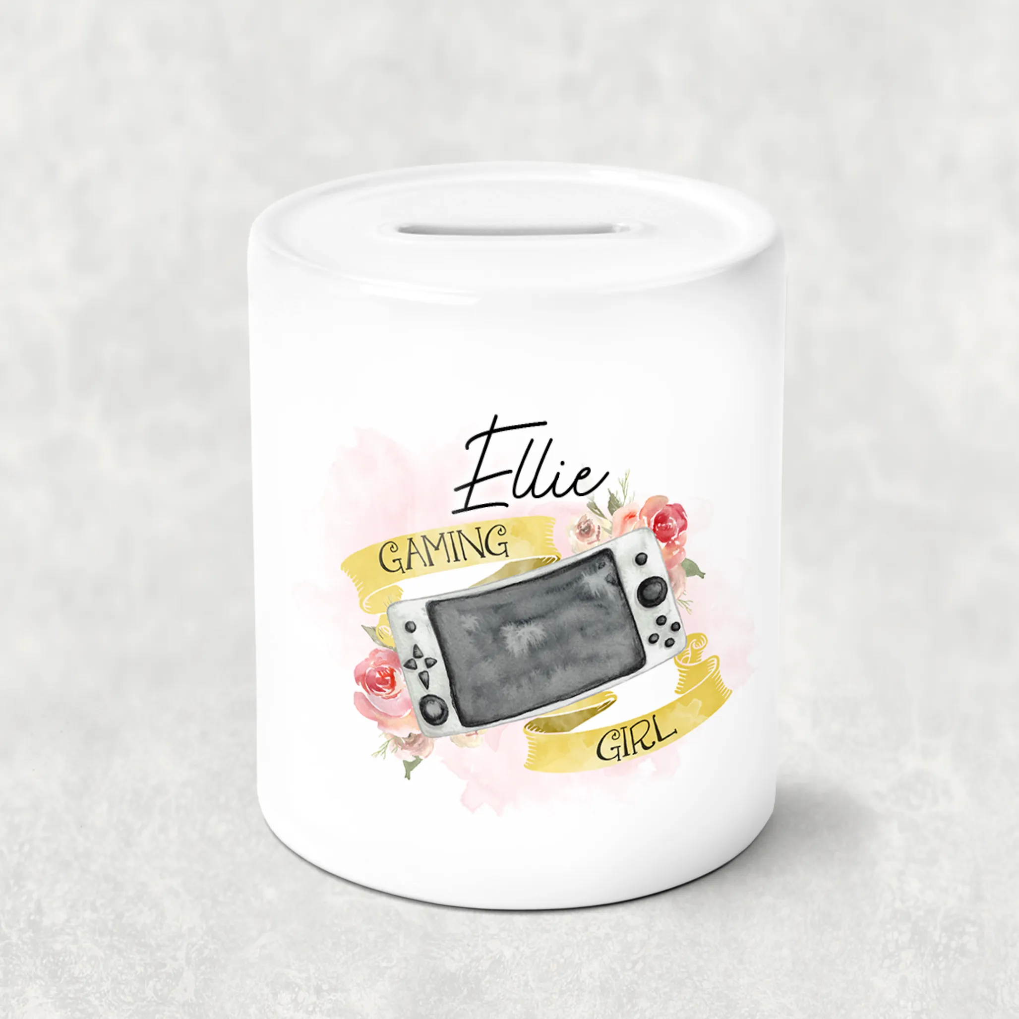 Gaming Girl Personalised Money Pot