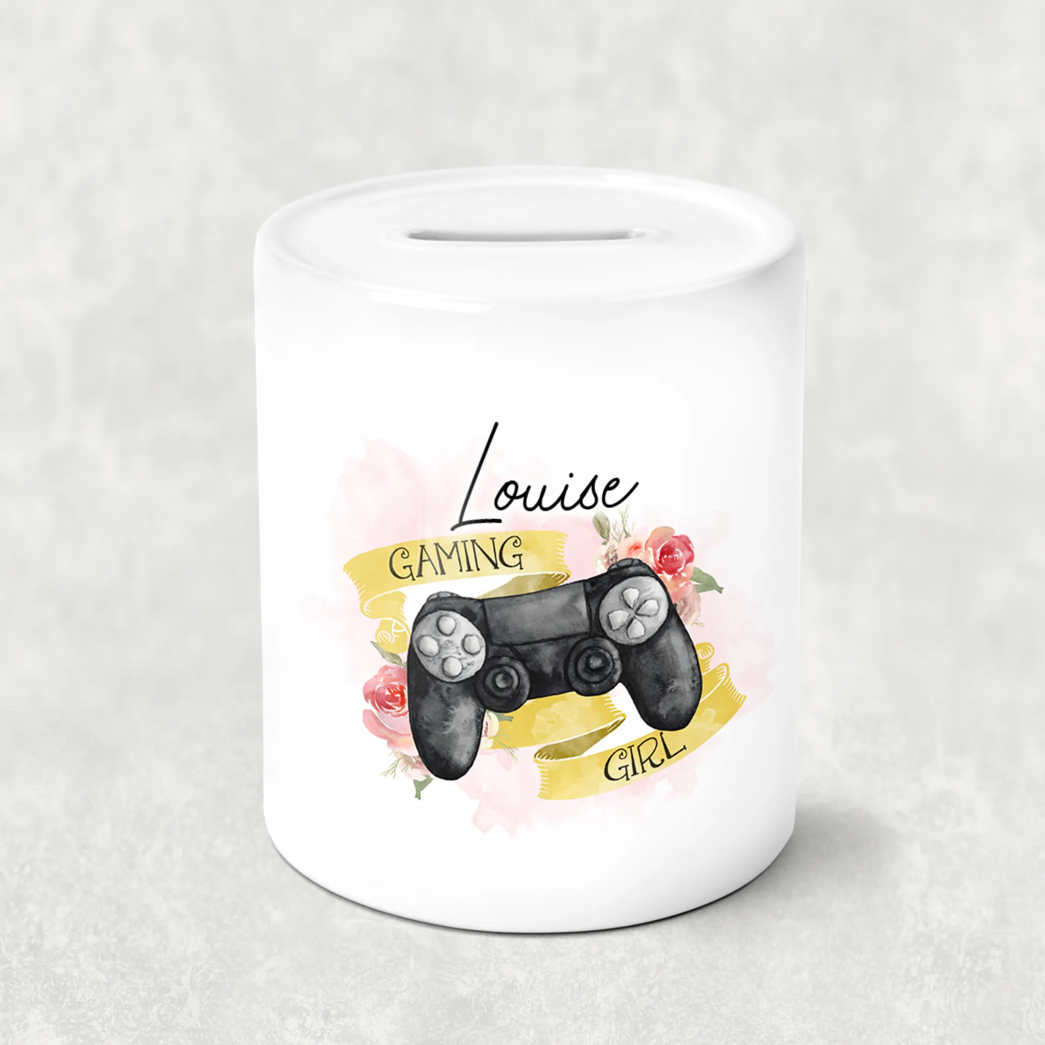 Gaming Girl Personalised Money Pot