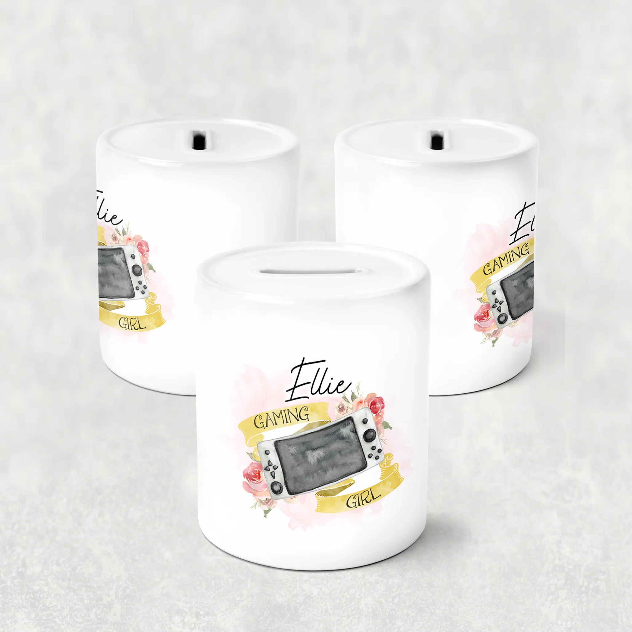Gaming Girl Personalised Money Pot