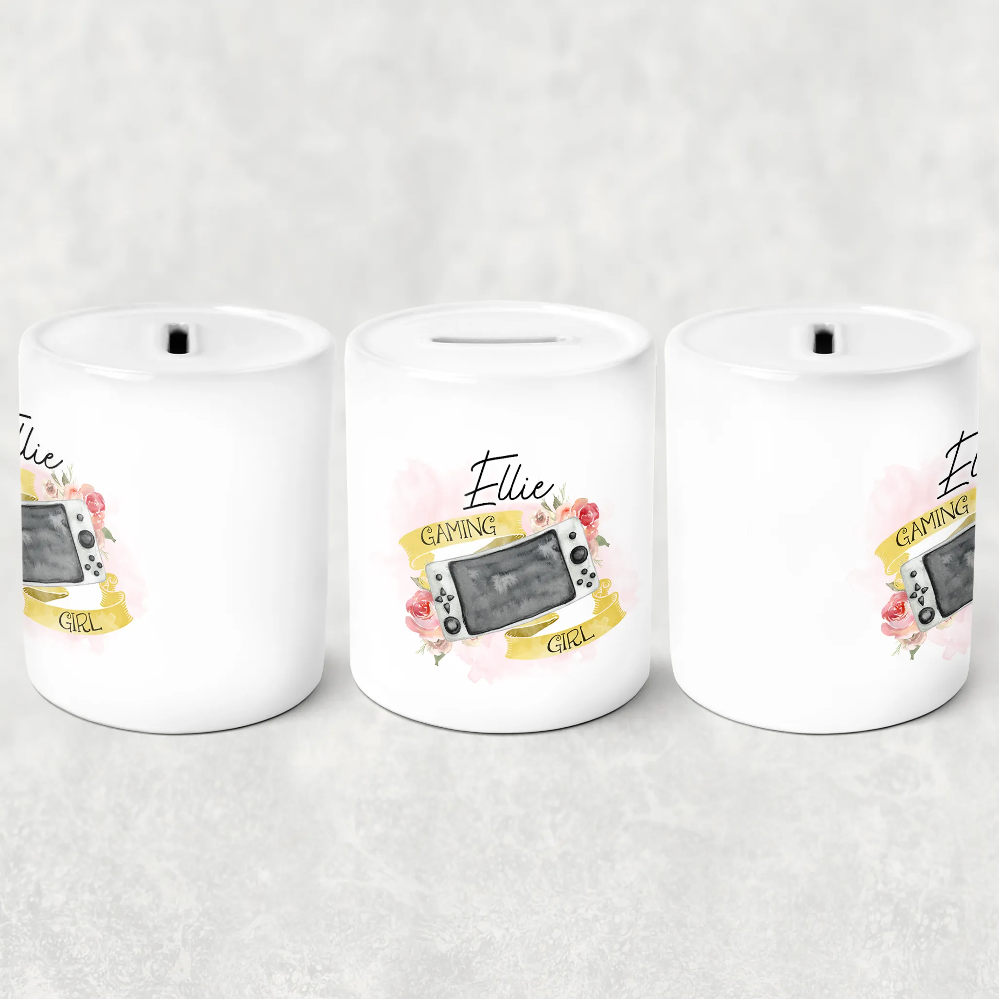 Gaming Girl Personalised Money Pot