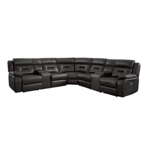 Homelegance Furniture Amite 7pc Sectional Sofa in Dark Gray