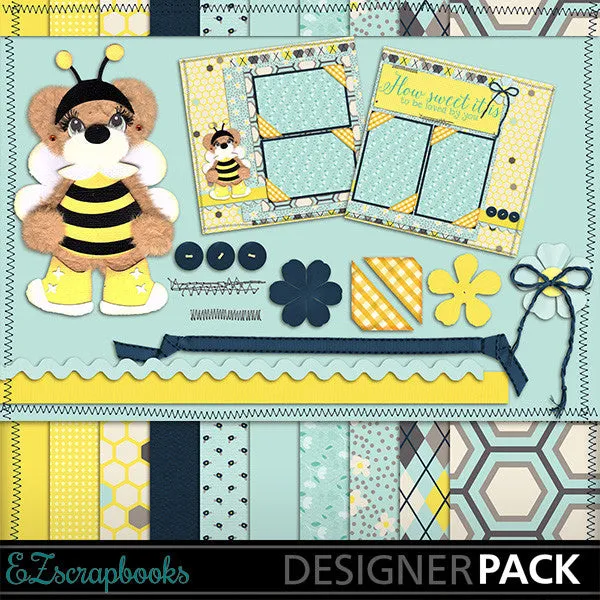 Honey Bee Bear Digital Kit - INSTANT DOWNLOAD
