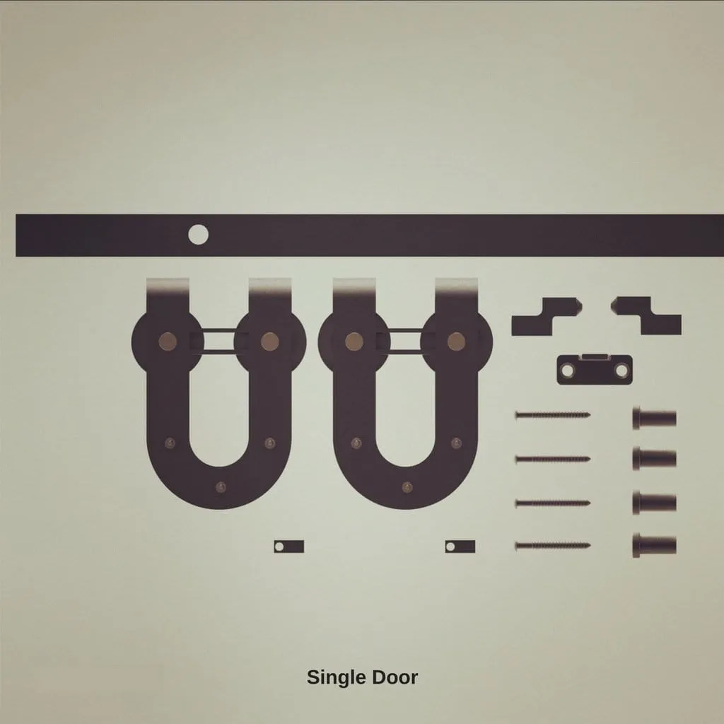 Horseshoe Hanger Mini Barn Door Hardware Kit