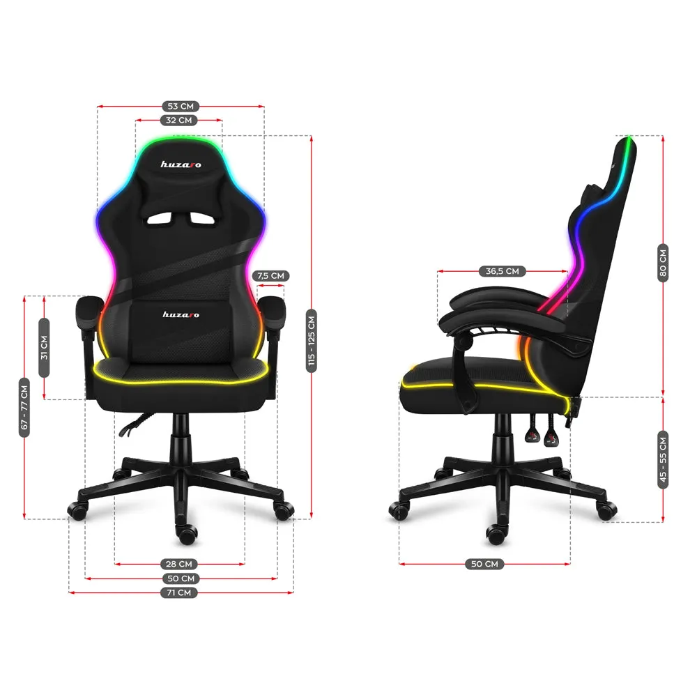 Huzaro Force 4.4 RGB Mesh Black Gaming Chair