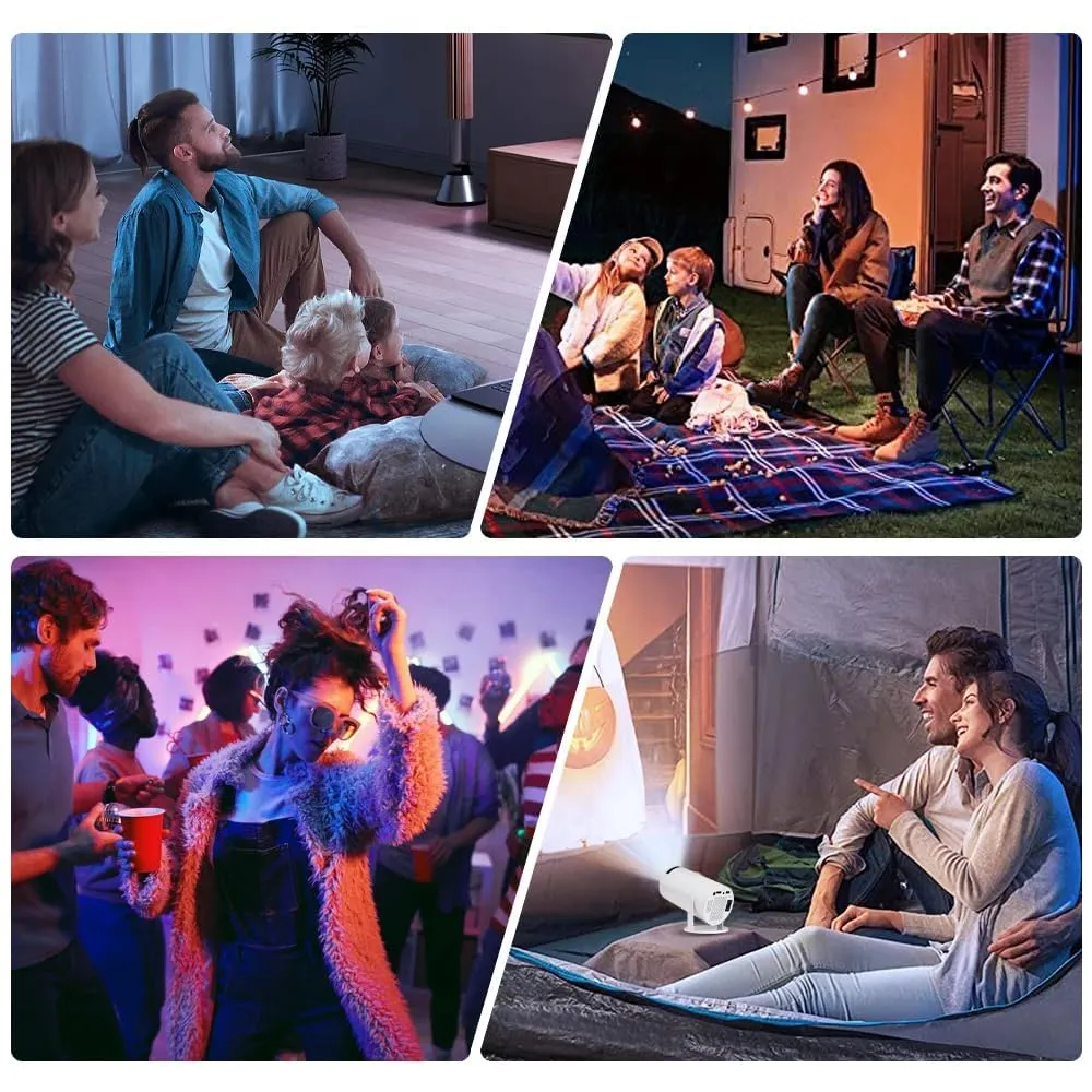 HY300 Smart Mini Projector With 2 Game Consoles, Auto Keystone Correction, 4K 1080P Support Portable Projector, 150 ANSI 2.4/5G WiFi