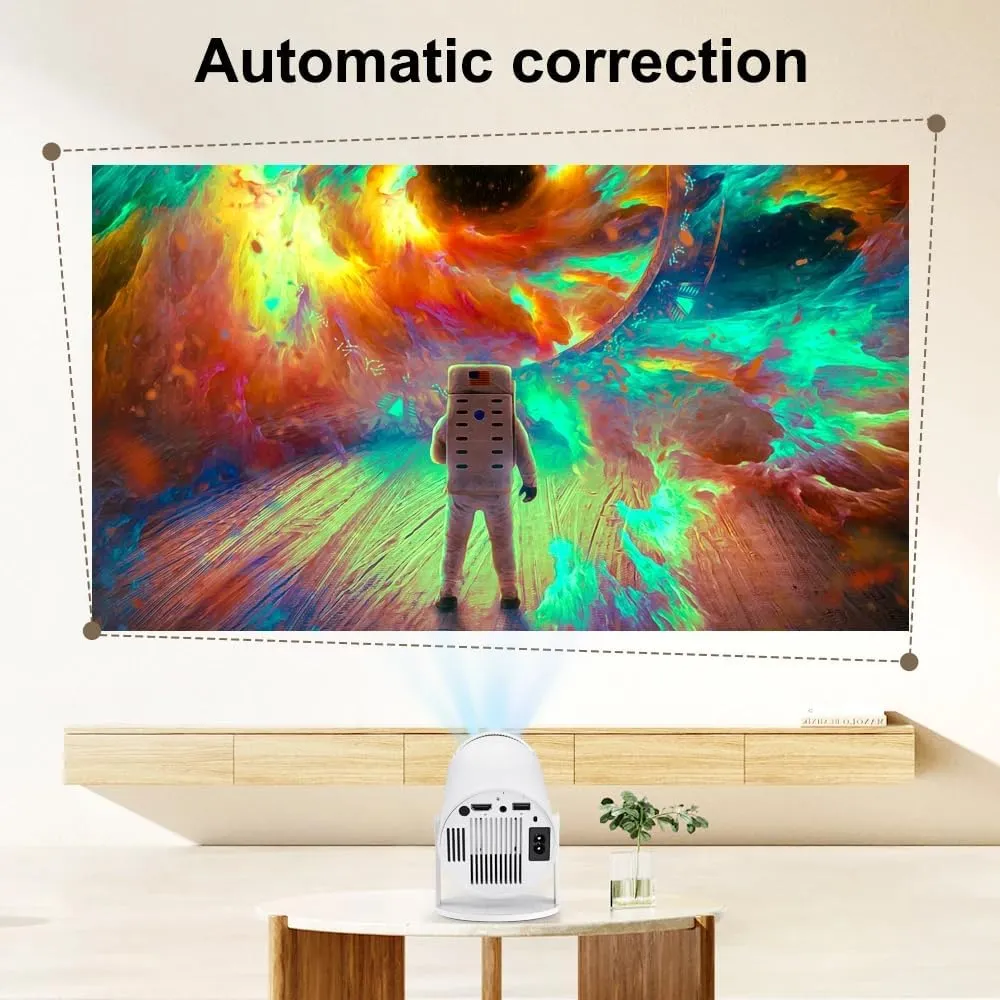 HY300 Smart Mini Projector With 2 Game Consoles, Auto Keystone Correction, 4K 1080P Support Portable Projector, 150 ANSI 2.4/5G WiFi