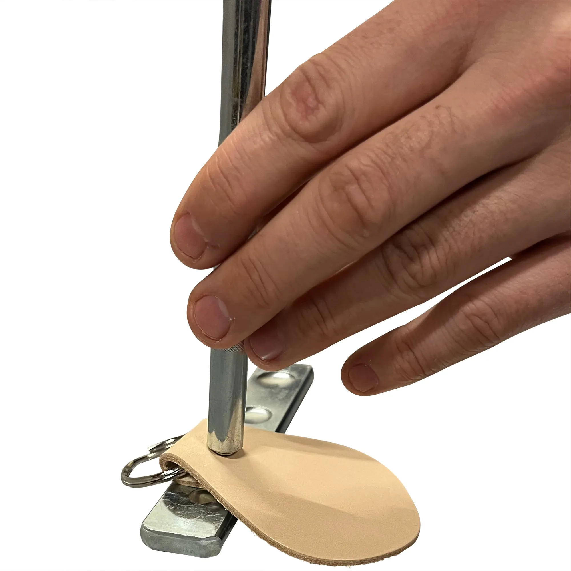 Key Fob Kit 10 Pack - Vegetable Tanned Tooling Leather with Key Ring and Rivet