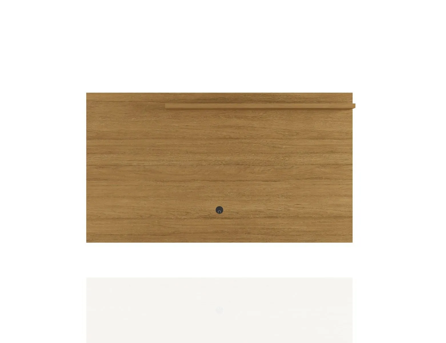 Liberty Mid-Century Modern 62.99 TV Panel with Overhead Décor Shelf in Cinnamon