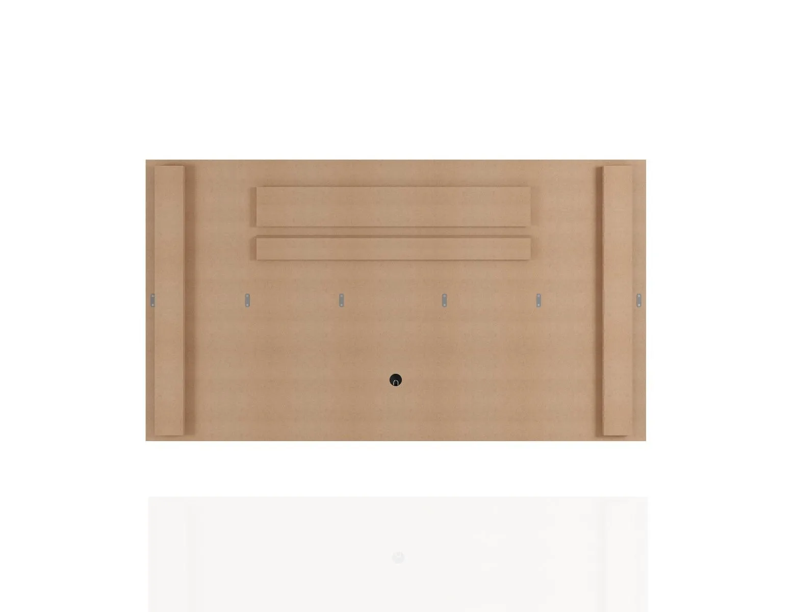 Liberty Mid-Century Modern 62.99 TV Panel with Overhead Décor Shelf in Cinnamon