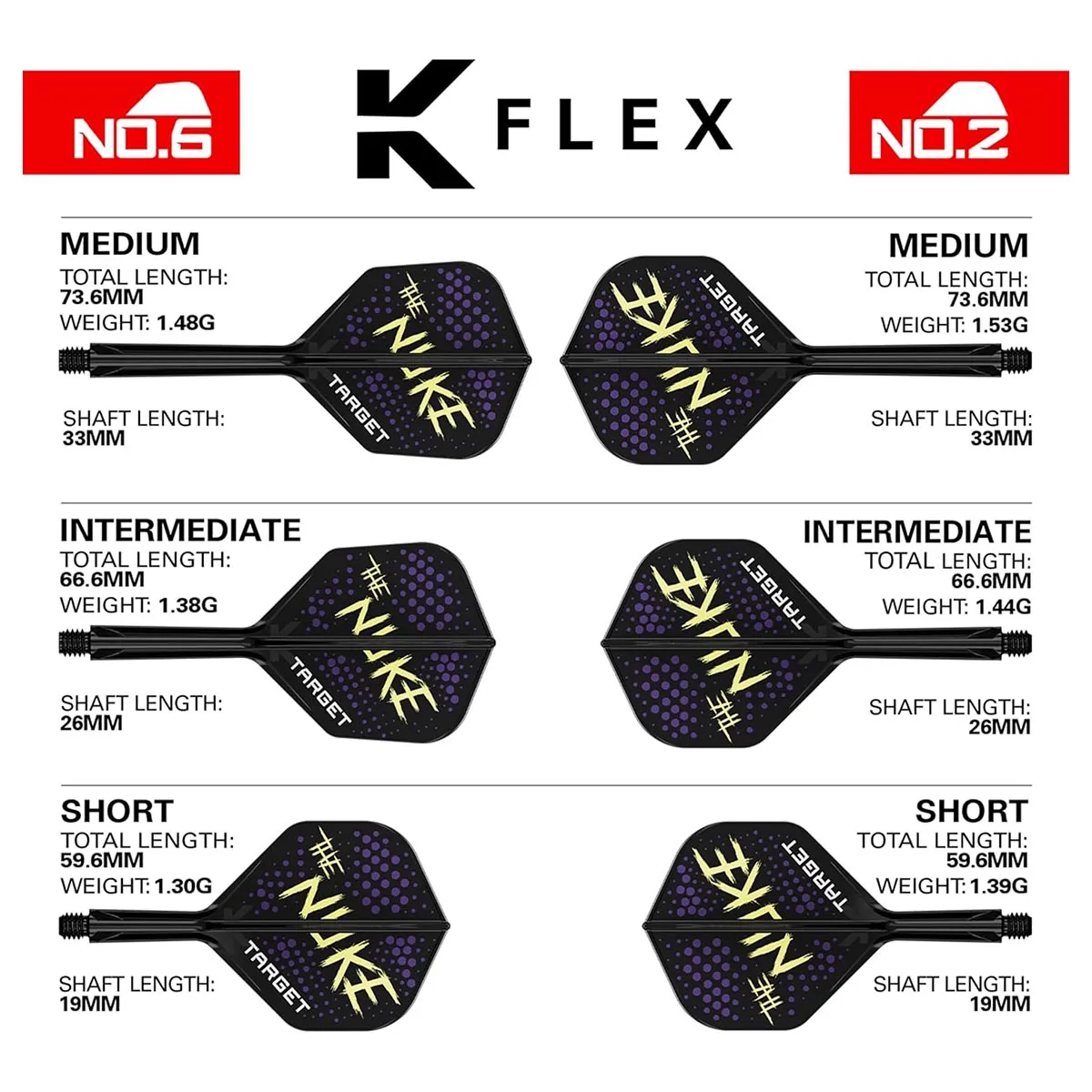 Luke 'The Nuke' Littler K Flex Flight Intermediate No.6 Integrated Dart Flight and Shafts