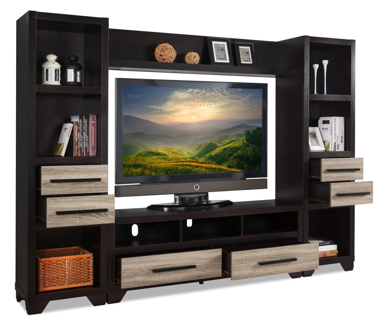 Maldon 4-Piece Entertainment Centre with 60" TV Opening - Rustic