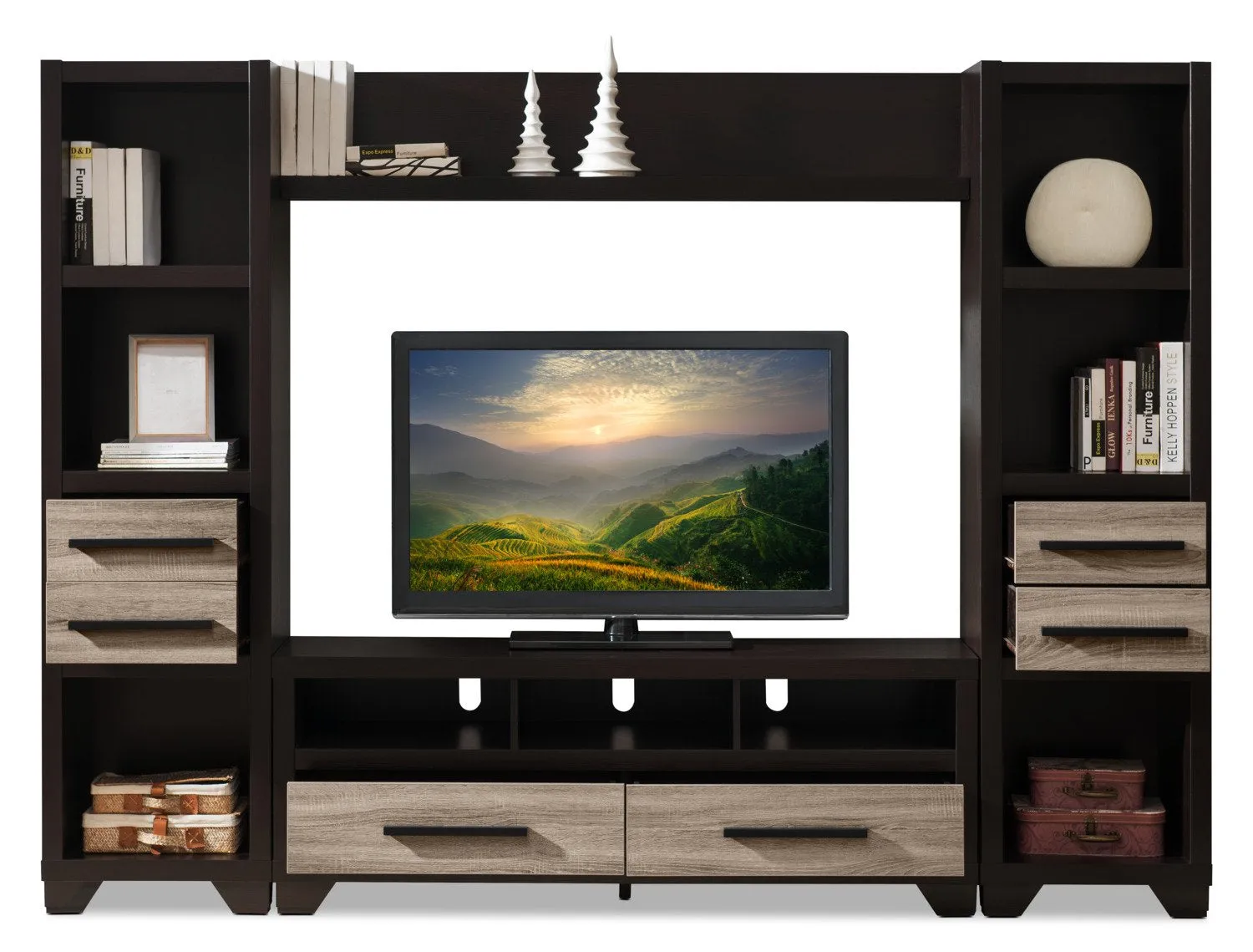 Maldon 4-Piece Entertainment Centre with 60" TV Opening - Rustic