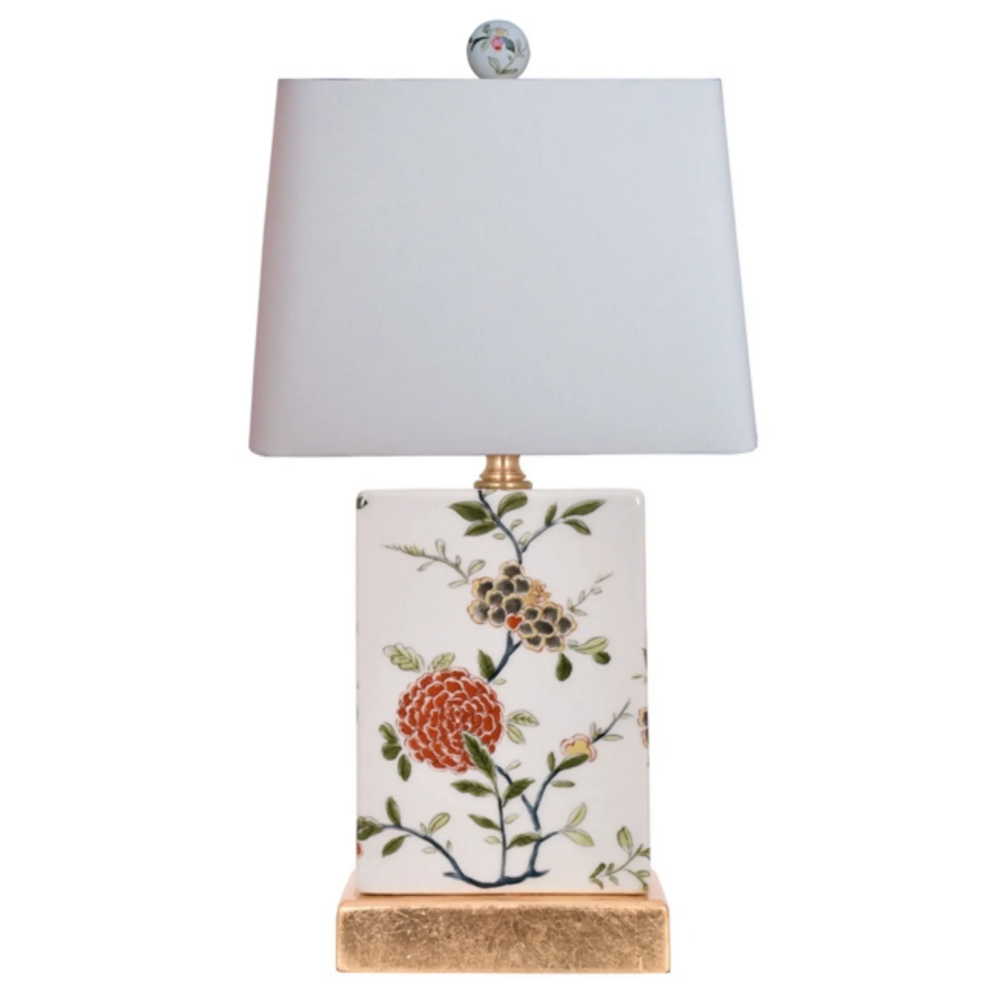 Mini Porcelain Green Flowers Table Lamp