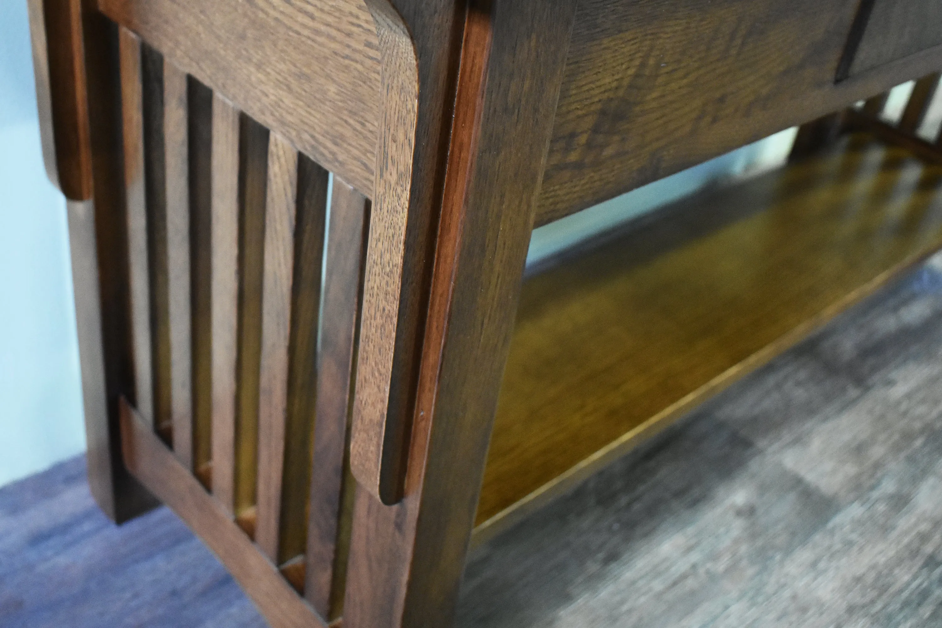 Mission 1 Drawer Crofter Style Console Table - Walnut Stain