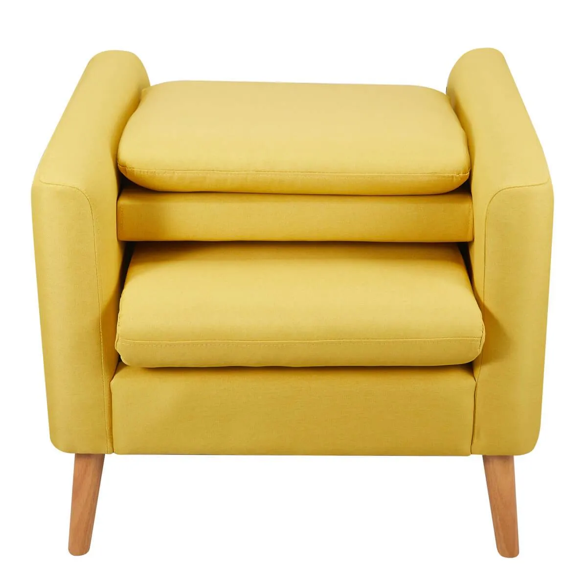 Modern Accent Fabric Chair Single Sofa Comfy Upholstered Arm Chair Living Room Furniture Mustard, Yellow