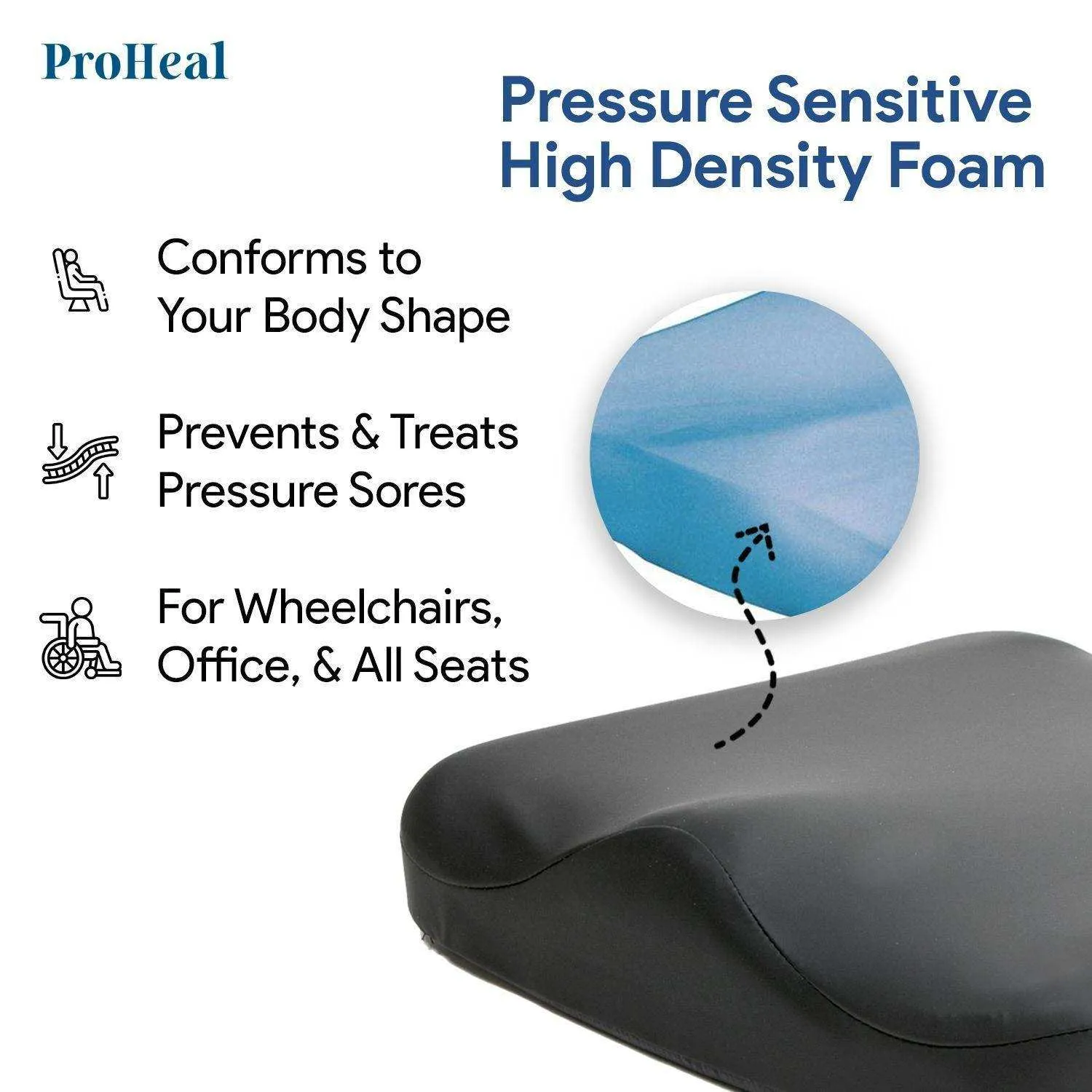 Molded Foam Bariatric Seat Cushion - Pressure Sensitive For Superior Support