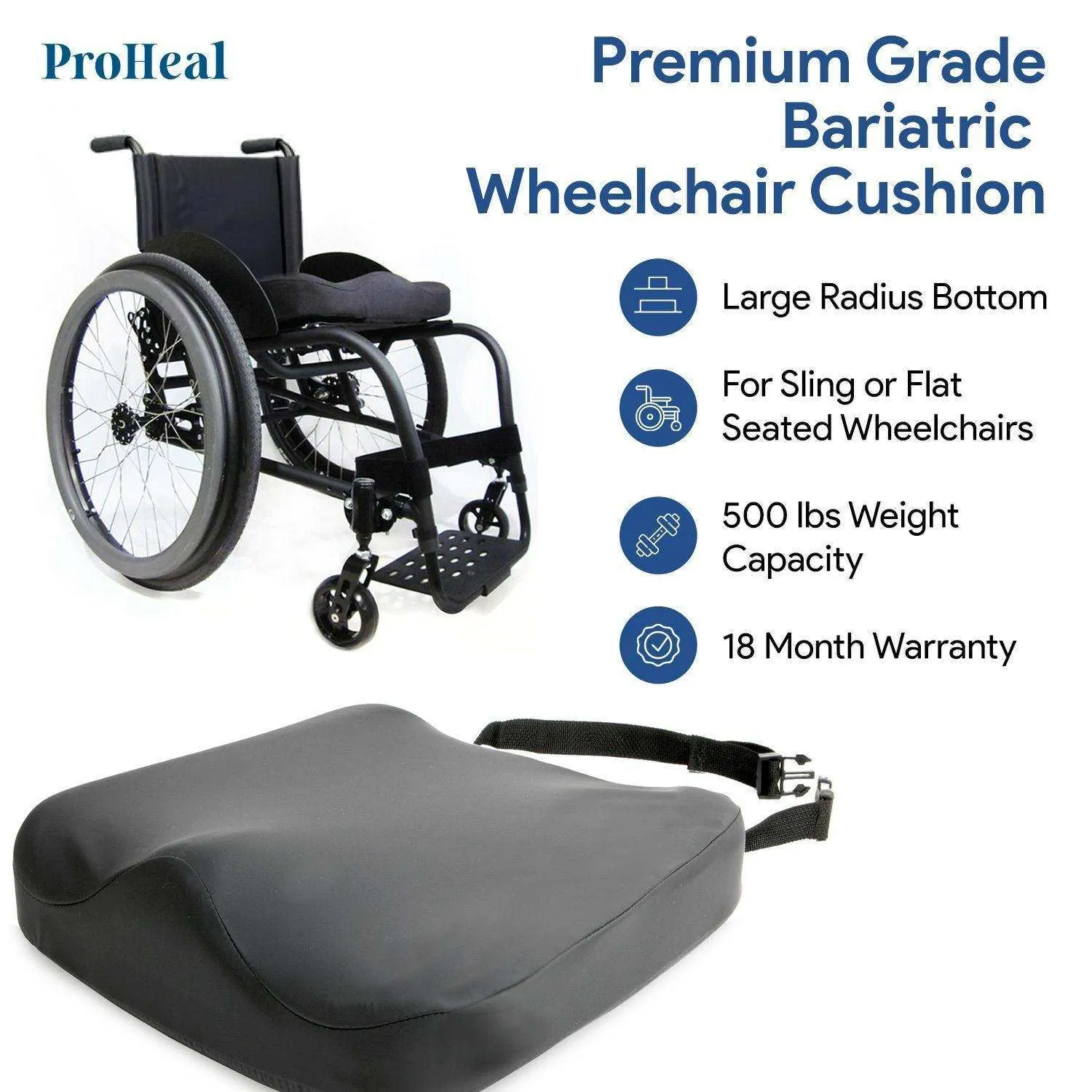 Molded Foam Bariatric Seat Cushion - Pressure Sensitive For Superior Support