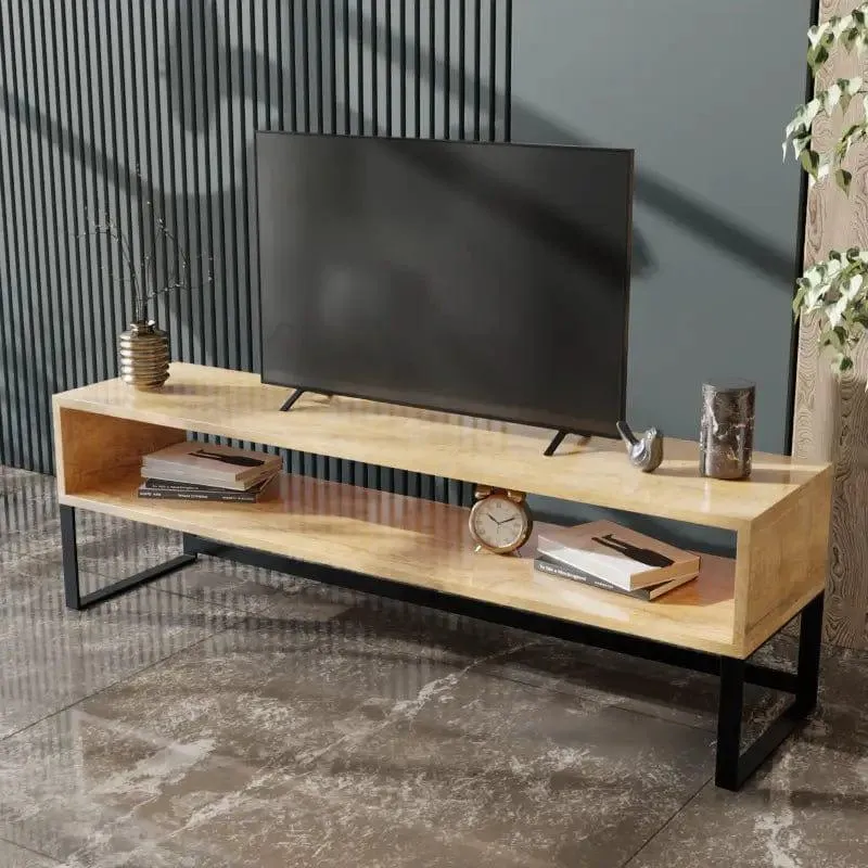 Montello TV Unit With Storage Space in Large Size in Wooden Texture