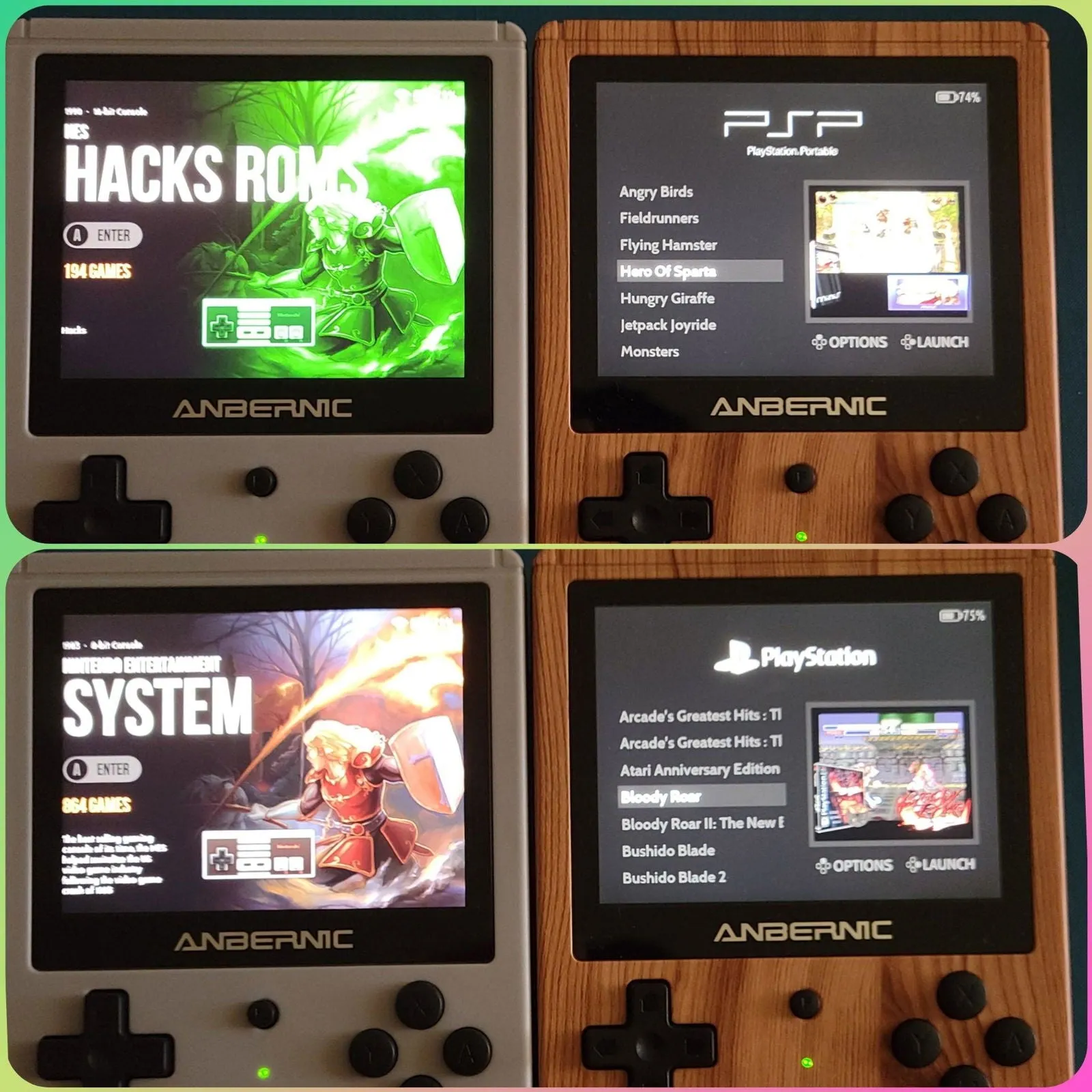 New Anbernic fully configured RG351V 128GB portable handheld gaming console