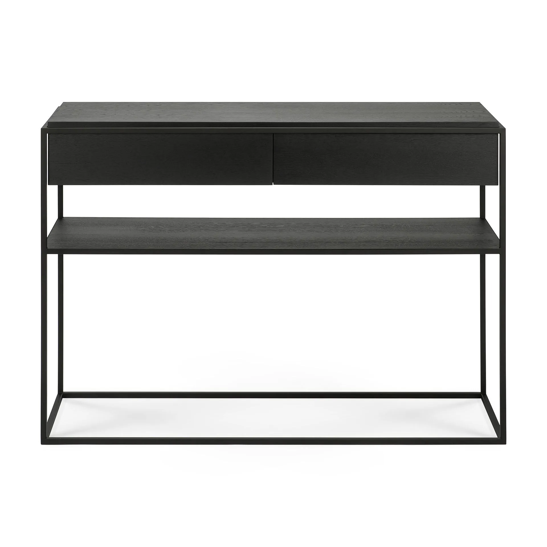 Oak Monolit Black Console - Black Metal - Varnished