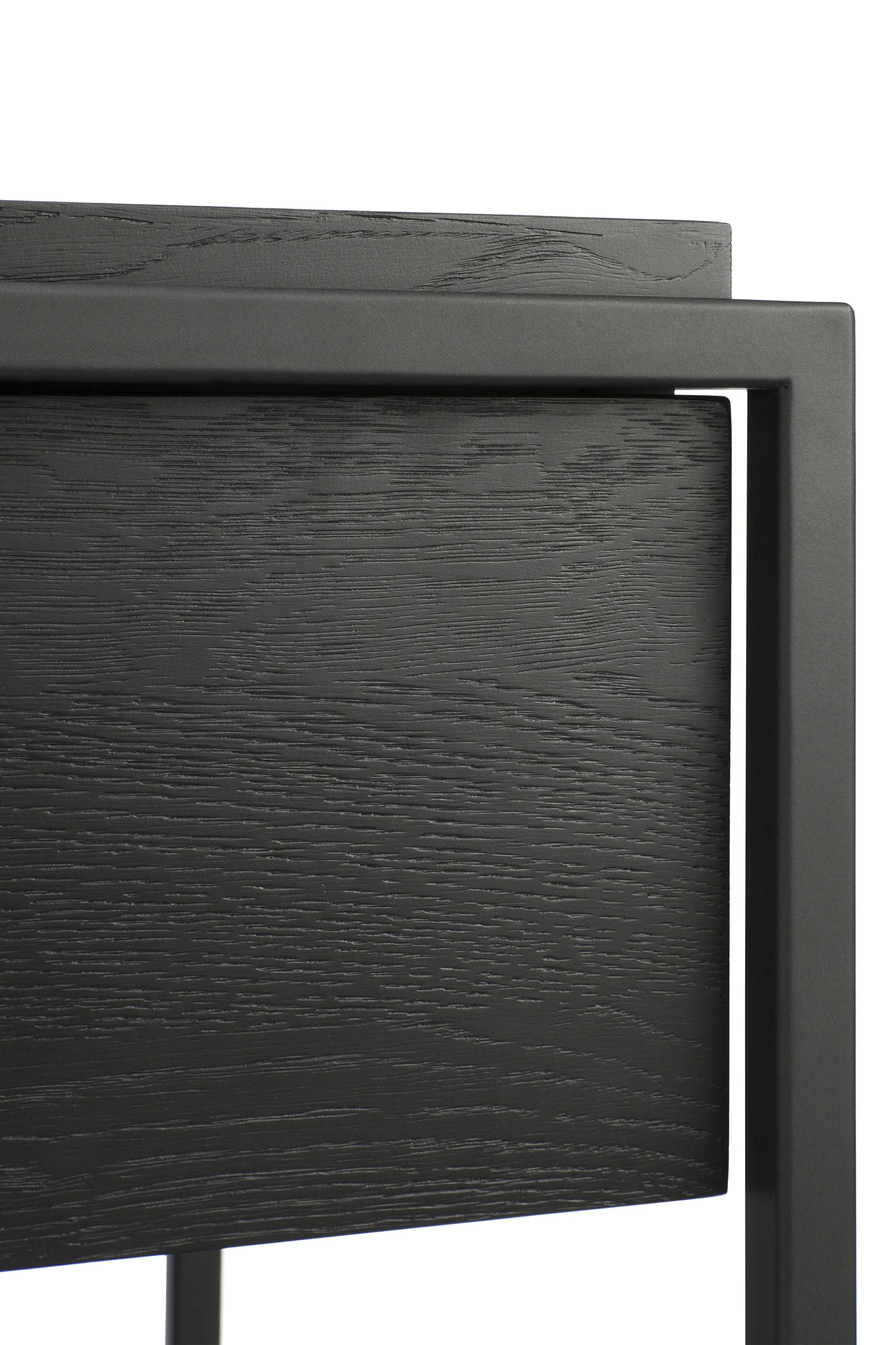 Oak Monolit Black Console - Black Metal - Varnished