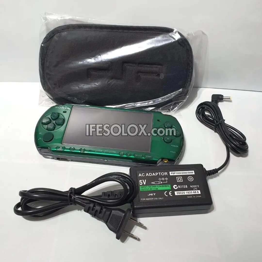 PlayStation Portable PSP 3000 series Brite Game Console with 16GB Memory Stick and 15 Games (Green) - Foreign Used