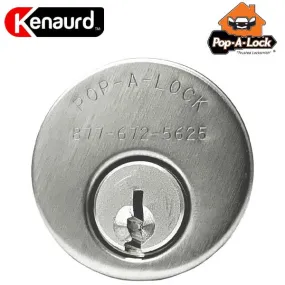 POP-A-LOCK - Branded Premium Mortise Cylinder w/ Phone Number  - 1" - 26D - Satin Chrome - (SC1)