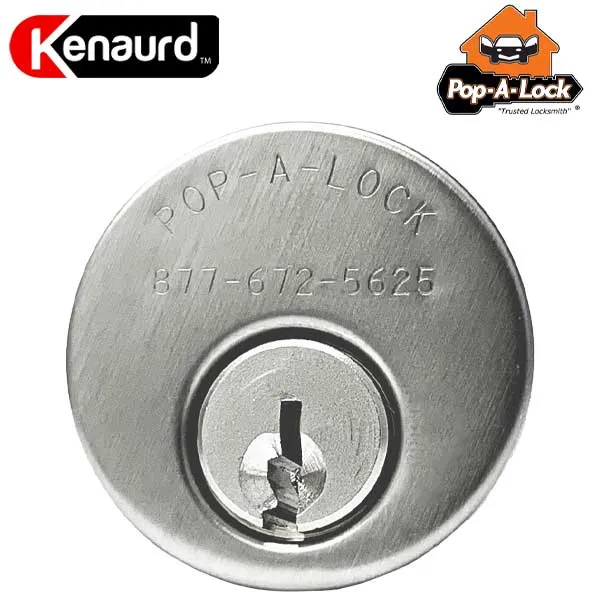 POP-A-LOCK - Branded Premium Mortise Cylinder w/ Phone Number  - 1" - 26D - Satin Chrome - (SC1)