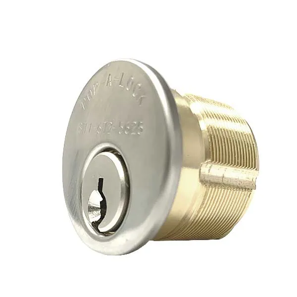 POP-A-LOCK - Branded Premium Mortise Cylinder w/ Phone Number  - 1" - 26D - Satin Chrome - (SC1)