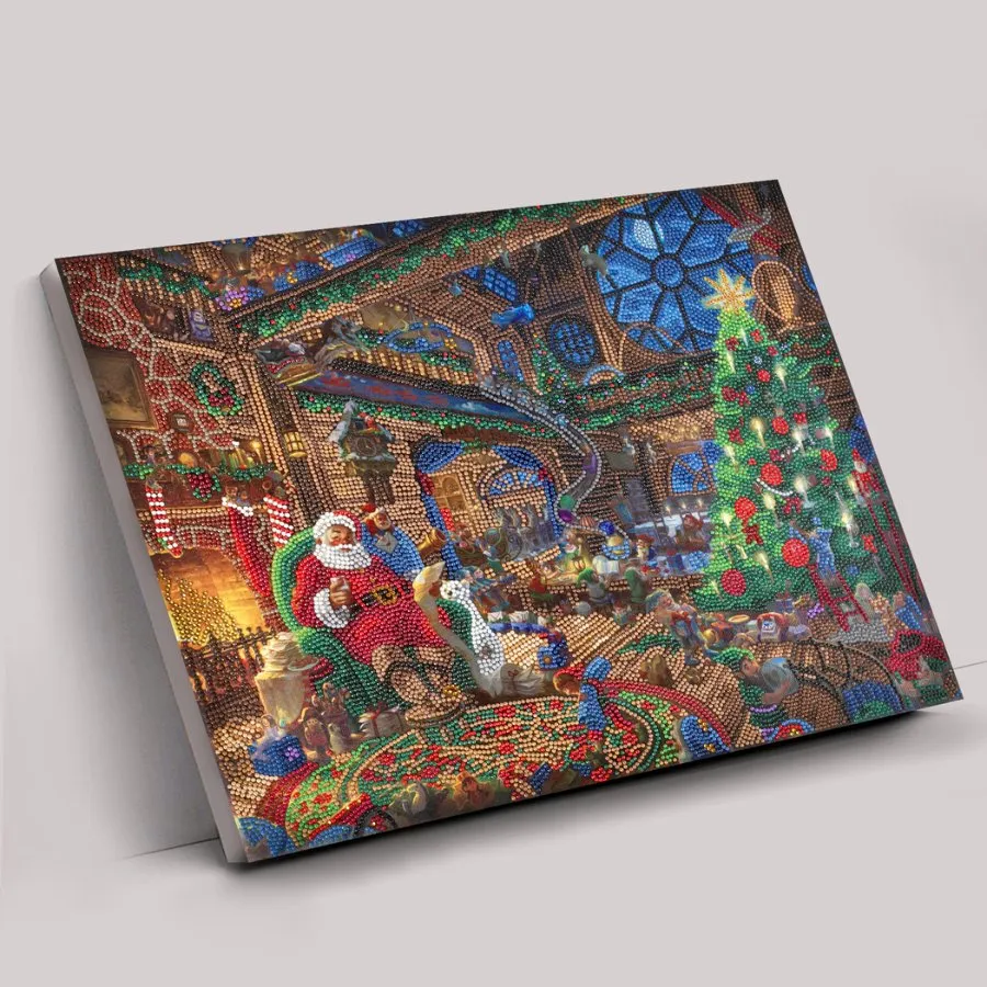 "Santa’s Workshop" by Thomas Kinkade Crystal Art Kit 40x50cm