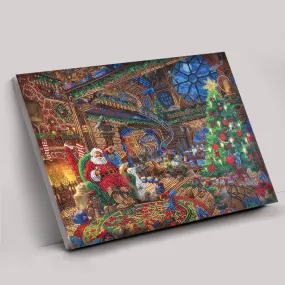 "Santa’s Workshop" by Thomas Kinkade Crystal Art Kit 40x50cm