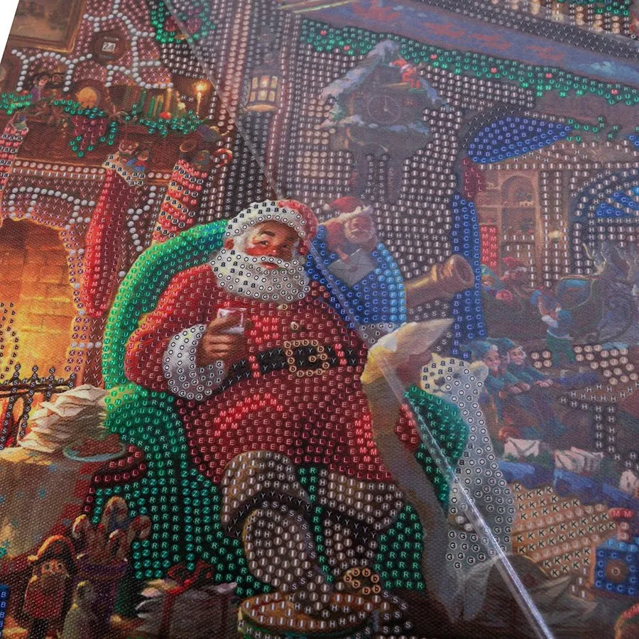"Santa’s Workshop" by Thomas Kinkade Crystal Art Kit 40x50cm
