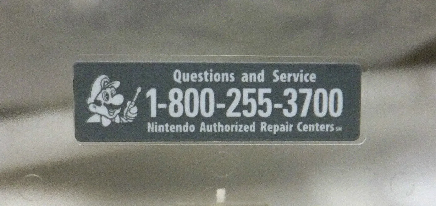 Replacement Nintendo Service Decal GBA, SNES Jr