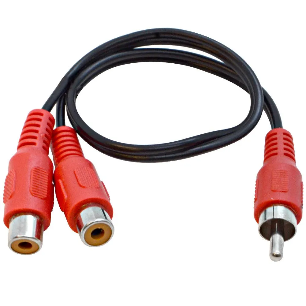 SA-Y35 - 1 Foot 3 RCA Male to 6 RCA Female Jack AV Splitter Adapter Cable