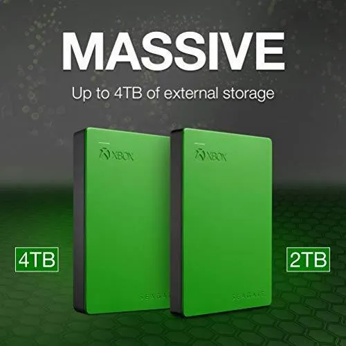 Seagate Game Drive 4TB External Hard Drive Portable HDD - Designed For Xbox One, Green - 1 year Rescue Service (STEA4000402)